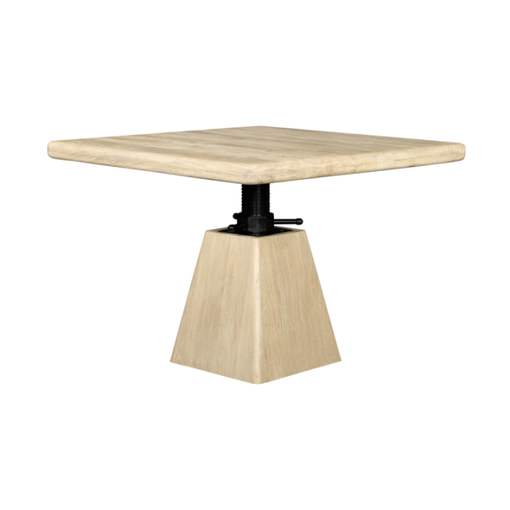 Table en acacia massif modulable en hauteur ARCHIMÈDE