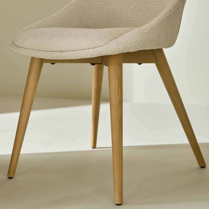 Lot de 2 chaises tapissée écrue ALBA