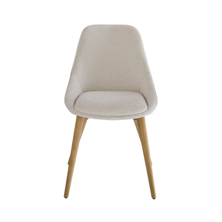 Lot de 2 chaises tapissée écrue ALBA
