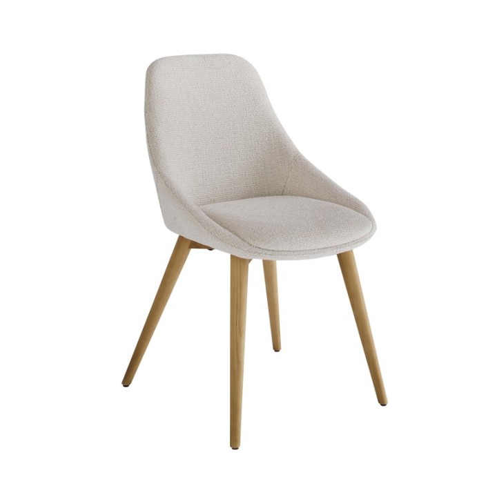 Lot de 2 chaises tapissée écrue ALBA
