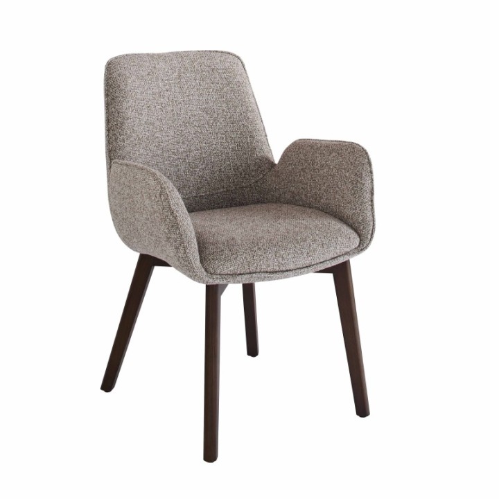 Lot de 2 chaises avec accoudoirs tapissée beige KARL